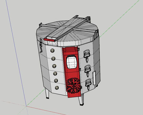 sketchup-artchitects-rendering Sketch Up kiln rendering.